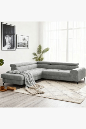 Balos sarokkanapé ággyá alakítható tárolóval platina színben